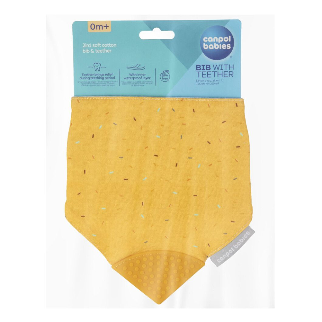 Слинявчик Canpol babies з прорізувачем - жовтий (26/902_yel)