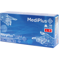 Медичні рукавички MediPlus NitryPlus Light Нітрилові оглядові нестерильні неприпудрені Сині Розмір L 100 шт. (6933265560252)
