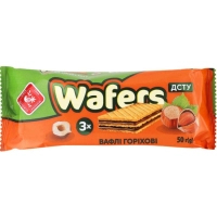 Вафлі Житомирські ласощі з начинкою Wafers горіхові 50 г (4823103009499)