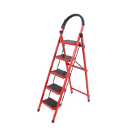 Voltronic ladder 125 cm, up to 150 kg, 5 steps with rubber mats, metal (YT43354)
