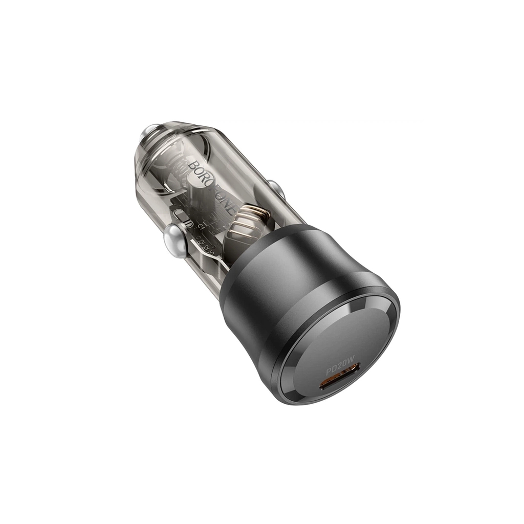 Зарядний пристрій BOROFONE 1xUSB-C PD20W car adapter black (6941991106934)