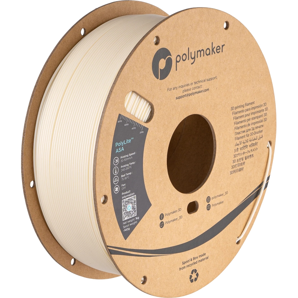 Пластик для 3D-принтера Polymaker ASA 1,75mm NATURAL 3kg (PF01022)