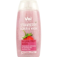 Гель для душу Voi Scrub & Wash Natural Fruit Seeds Whitening Effect 400 мл (8681608226140)