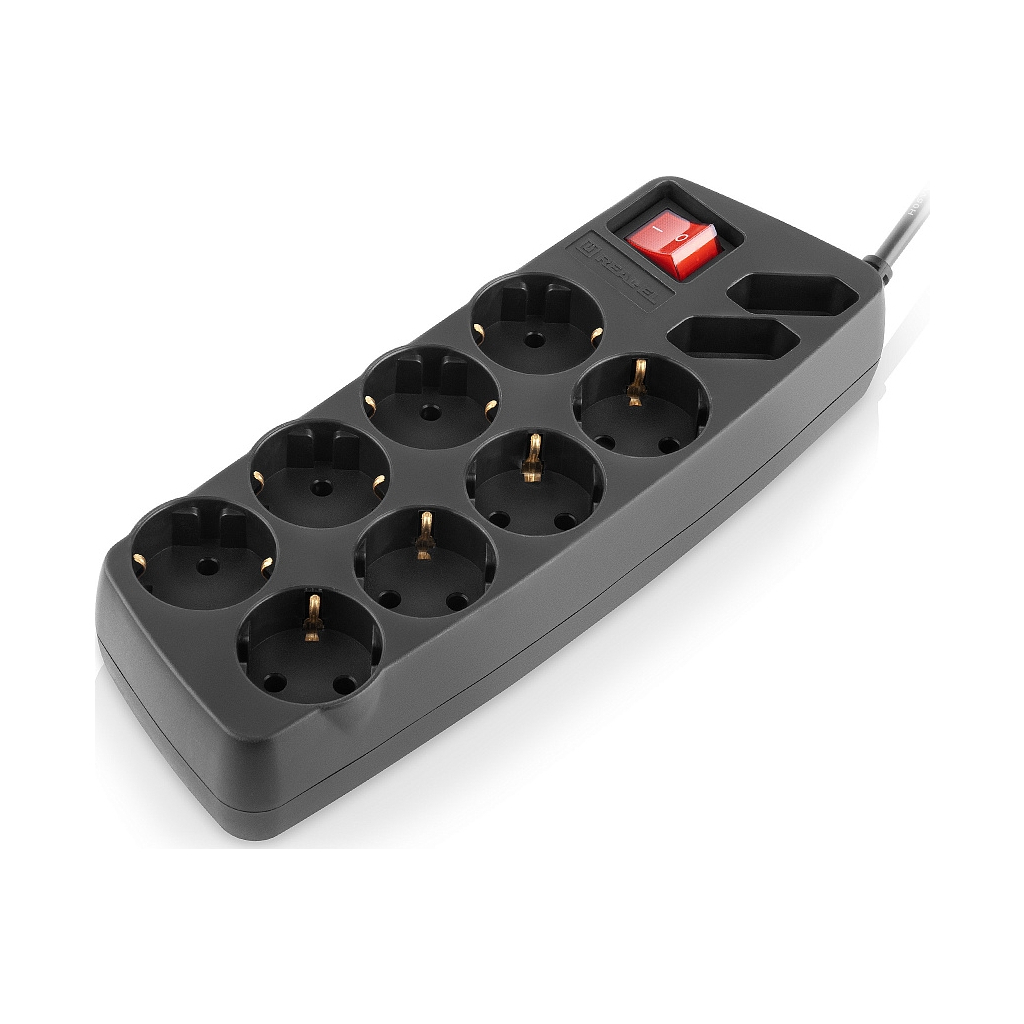 Мережевий фільтр живлення REAL-EL RS-Protect 505, 1.8m, black (EL122300044)