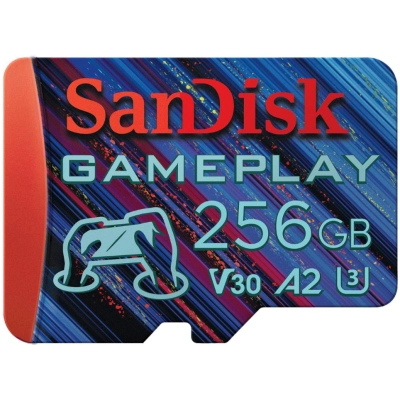 Карта пам'яті SanDisk 256GB microSDXC class 10 UHS-I U3 V30 A2 GamePlay (SDSQXAV-256G-GN6XN)