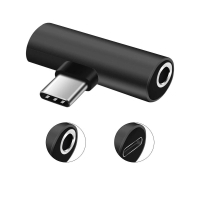 Перехідник USB-C M to USB-C F + 3.5mm F black XoKo (AC-205-BK)