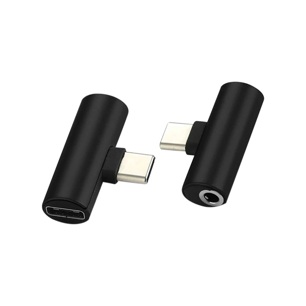 Перехідник USB-C M to USB-C F + 3.5mm F black XoKo (AC-205-BK)