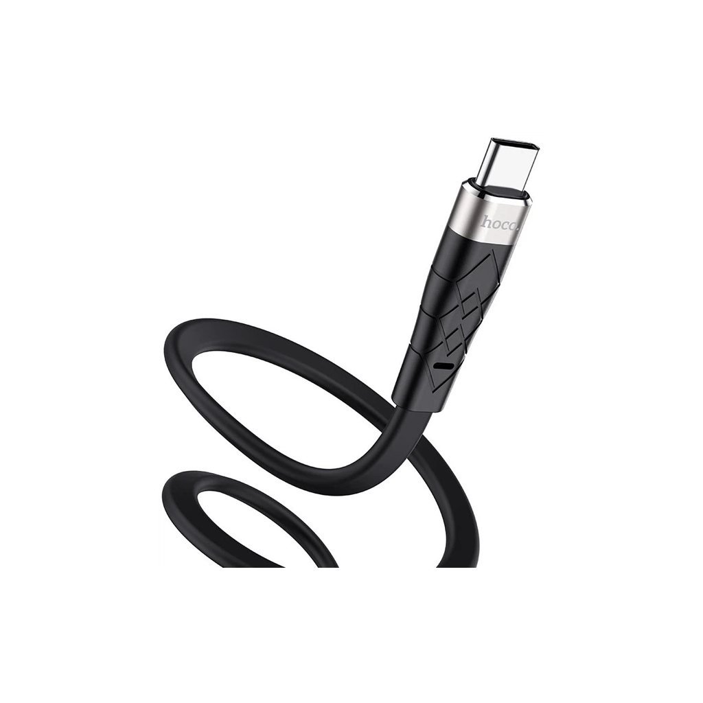 Дата кабель USB 2.0 AM to USB-C 1.0m 3A silicone X53 black HOCO (6931474738097) Дата кабель USB 2.0 AM to USB-C 1.0m 3A silicone X53 black HOCO (6931474738097)