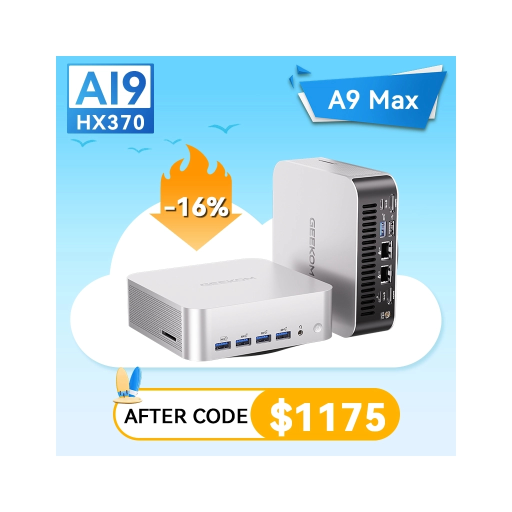 Комп'ютер Geekom A9 MAX / Ryzen AI 9 HX 470, 32, 1TB, Radeon 890M, WIN11 P (GMA9MAXRAI9HX470-321T-EU)
