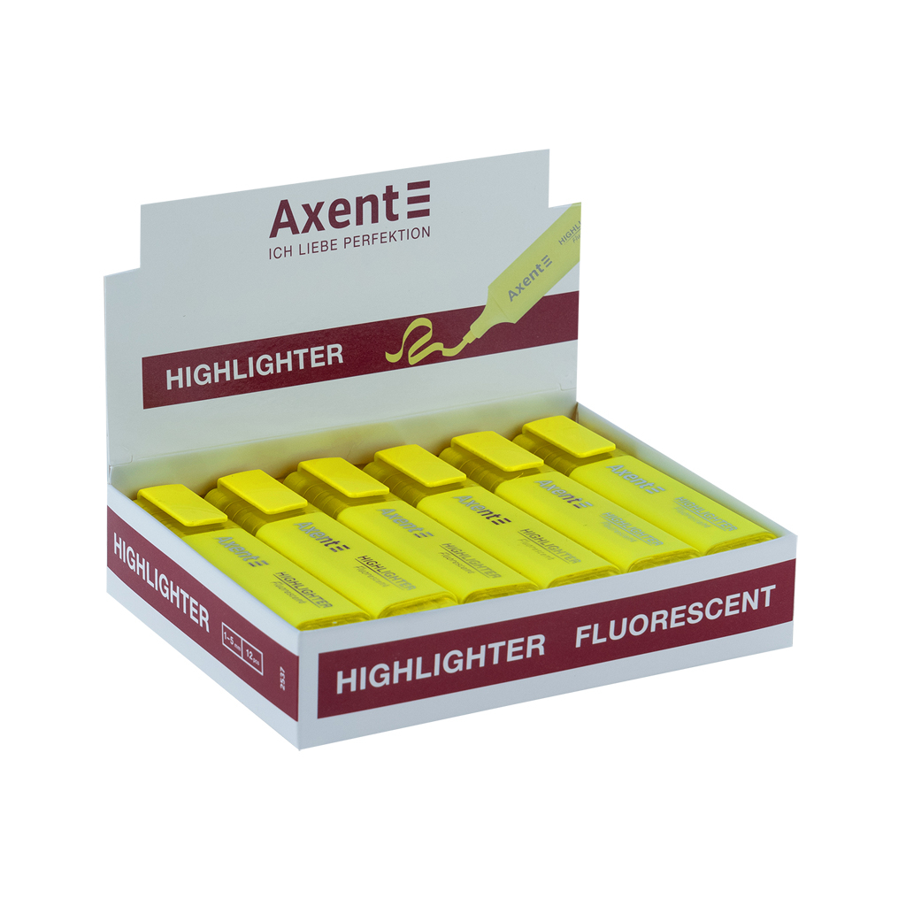 Маркер Axent Highlighter 2537-A, 1-5 мм клиноп. жовтий (2537-08-A) Маркер Axent Highlighter 2537-A, 1-5 мм клиноп. жовтий (2537-08-A)