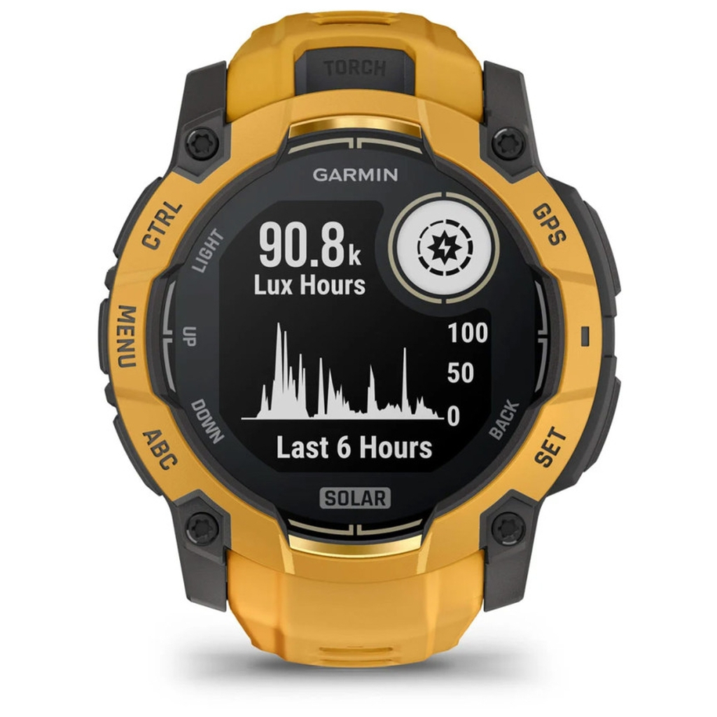 Смарт-годинник Garmin Instinct 3, 50mm, Solar, Sunburst/Gray, Sunburst/Gray Band, GPS смарт-годинник (010-02935-02)
