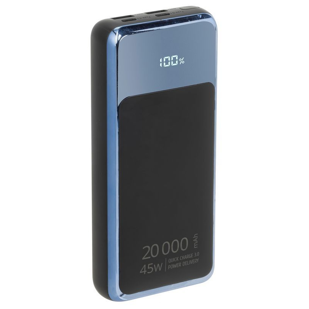 Повербанк RivaCase 20000mA, 45W, QC/PD, LCD, black (RIVAPOWER VA1075 (Black))