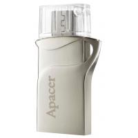 USB флеш накопичувач Apacer 16GB AH173 Silver USB 2.0 OTG (AP16GAH173S-1)