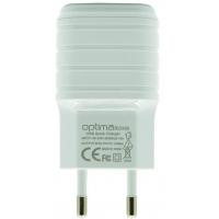 Зарядний пристрій Optima 2xUSB Force (2.1A) White (40811)