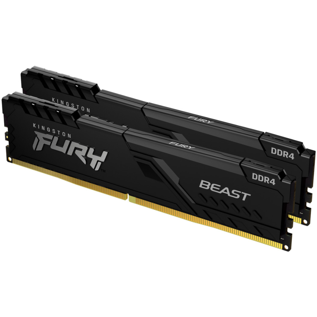 Модуль пам'яті для комп'ютера DDR4 16GB (2x8GB) 3600 MHz Fury Beast Black Kingston Fury (ex.HyperX) (KF436C17BBK2/16)