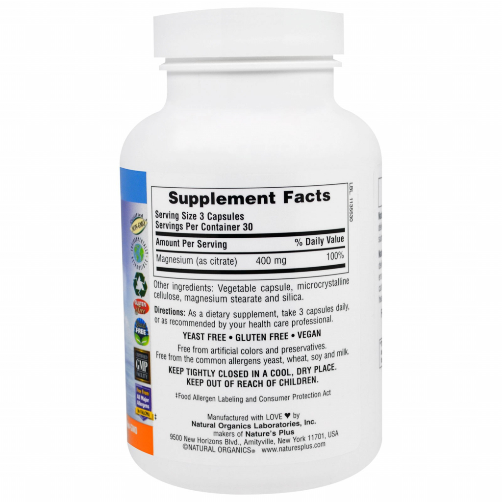 Мінерали Natures Plus Магній 400мг, KalmAssure, 90 гелевих капсул (NAP-33602)