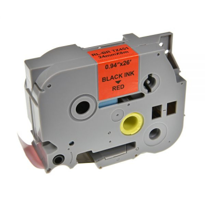 Label printer tape UKRMARK RL-B-T451P-BK/RE, analogue of TZE451. 24 mm x 8 m (CBTZ451)