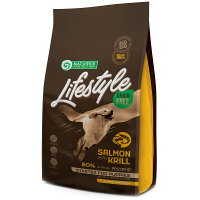 Сухий корм для собак Nature's Protection Lifestyle Grain Free Salmon Starter For Puppies 1.5 кг (NPLS45682)