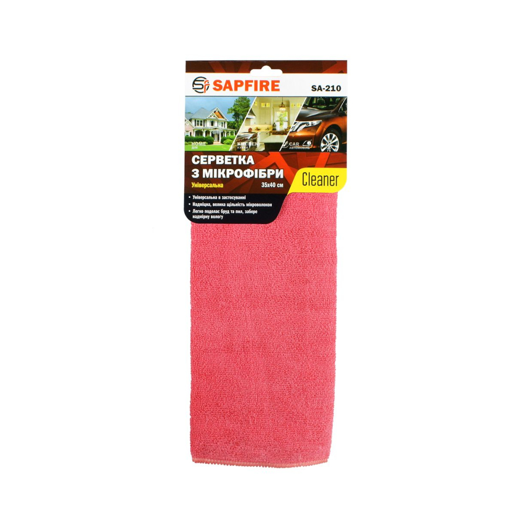 Автомобільна серветка SAPFIRE 35х40 см SA-210 Cleaner (002845)