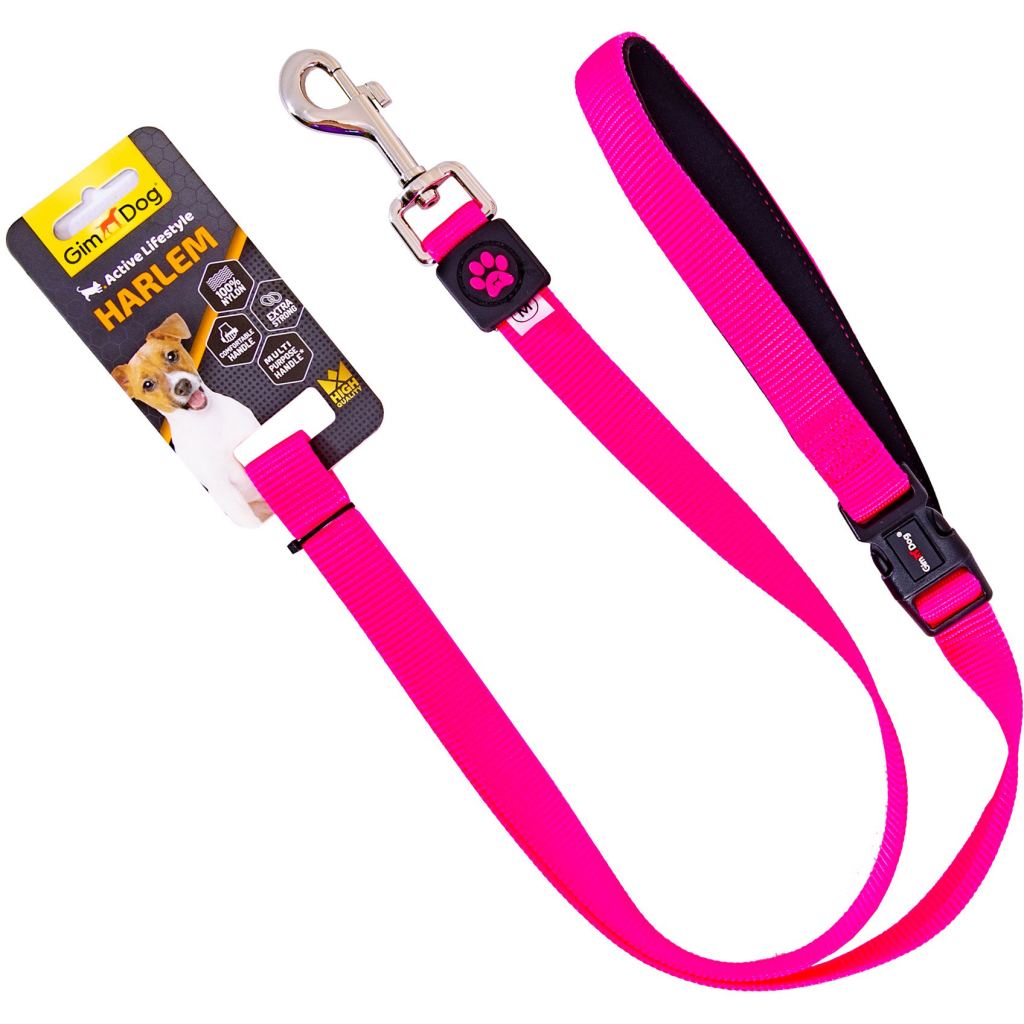 Повідець для собак GimDog HARLEM нейлон/неопрен 2.0x120 см (рожевий) (8009632058887) Повідець для собак GimDog HARLEM нейлон/неопрен 2.0x120 см (рожевий) (8009632058887)