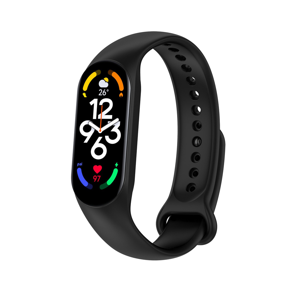 Ремінець до фітнес браслета BeCover Silicone для Xiaomi Mi Smart Band 7 Black (707476) Ремінець до фітнес браслета BeCover Silicone для Xiaomi Mi Smart Band 7 Black (707476)