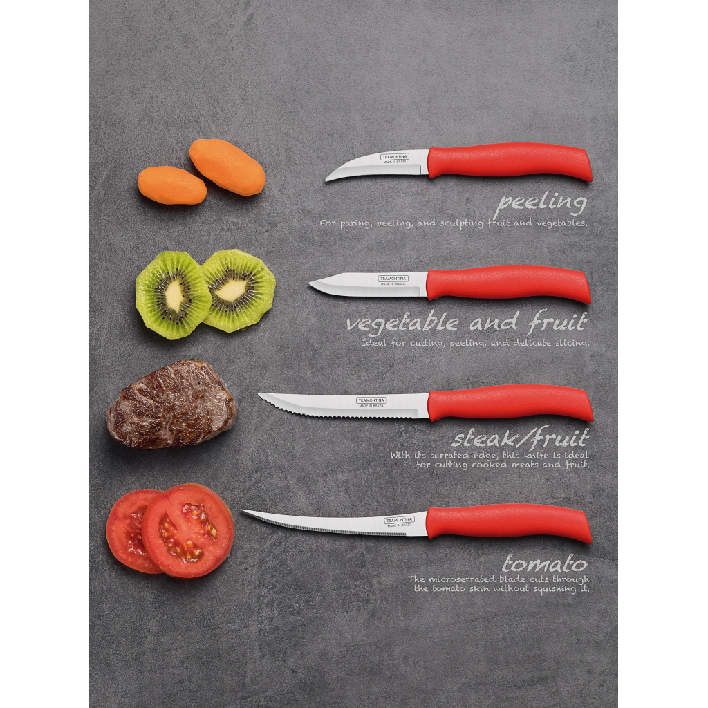Кухонний ніж Tramontina Soft Plus Red Steak 127 мм (23661/175)