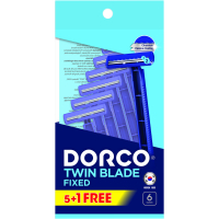 Dorco Twin Blade Fixed razor for men 2 blades 6 pcs. (8801038588513)