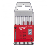 Milwaukee glass and tile drill set GENII 1x4x50, 1x5x50, 2x6x60, 1x8x60, 5 pcs (4932479948)