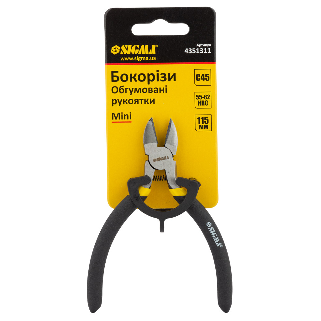 Бокорізи Sigma 115мм гумові рукоятки Mini (4351311) (4351311)