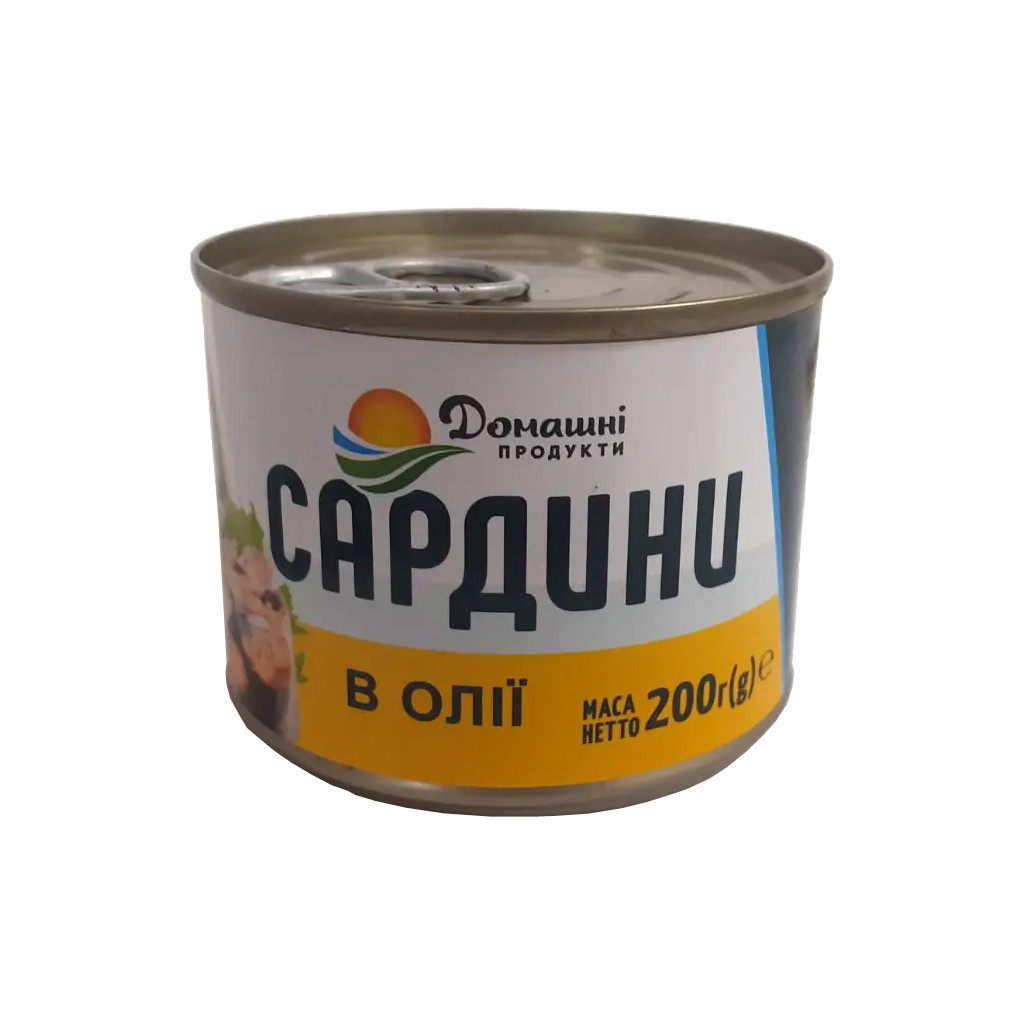 Рибні консерви Домашні продукти Сардина в олії 200 г (4820186123067)