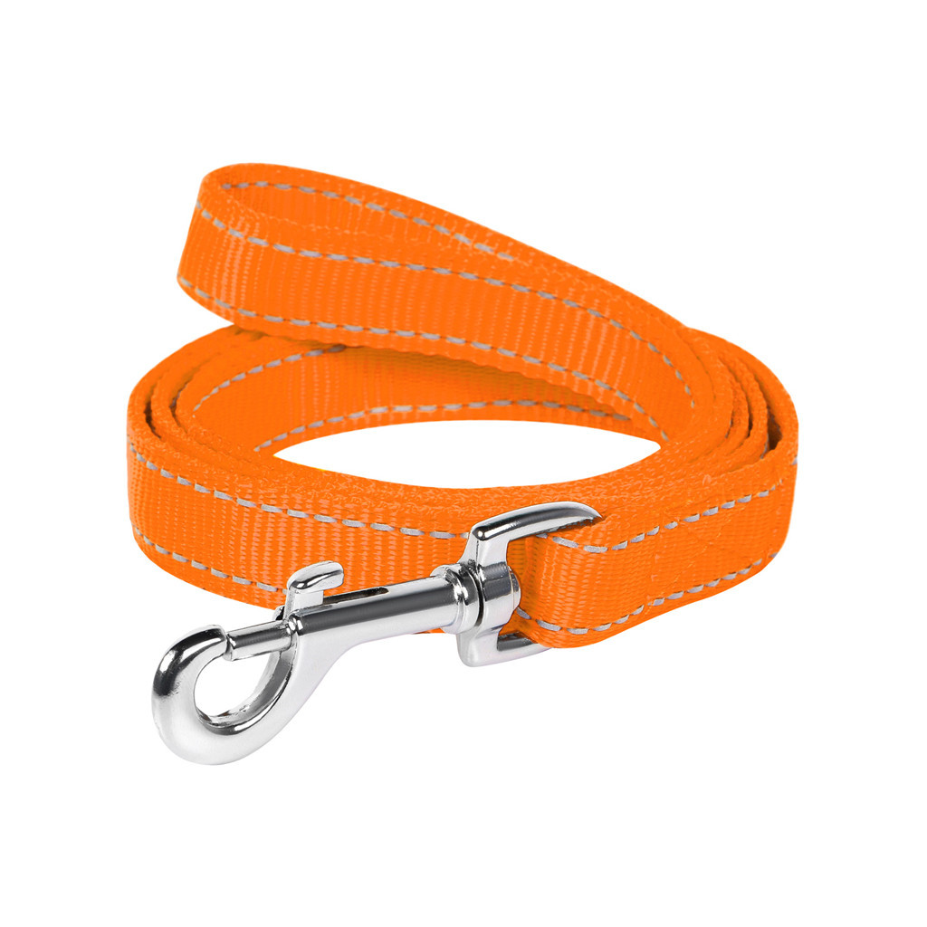 Повідець для собак Dog Extreme з нейлону подвійний Ш 25 мм Д 122 см помаранчевий (42994)