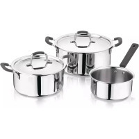 Tableware set MasterPro Foodies collection 2 pans and ladle 16/20/24 cm (BGEU-5539)