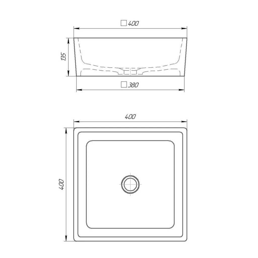 Раковина GRANADO Tremp white gel (gbs1105g)