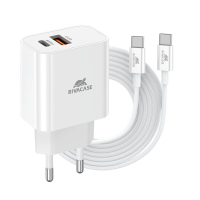 Зарядний пристрій RivaCase 2хUSB-А + Type-C PD 20W+QC3.0 кабель Type-C white (PS4102 WD4 (White))