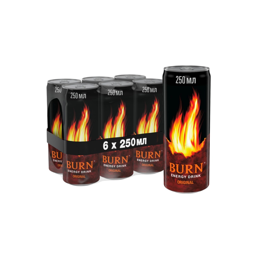 Енергетичний напій Burn Original Безалкогольний сильногазований 250 мл (5060466511019)