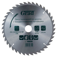Saw disc Grad for wood with carbide tips 250×32(30;25.4)×40T GRAD (1958745) (1958745)