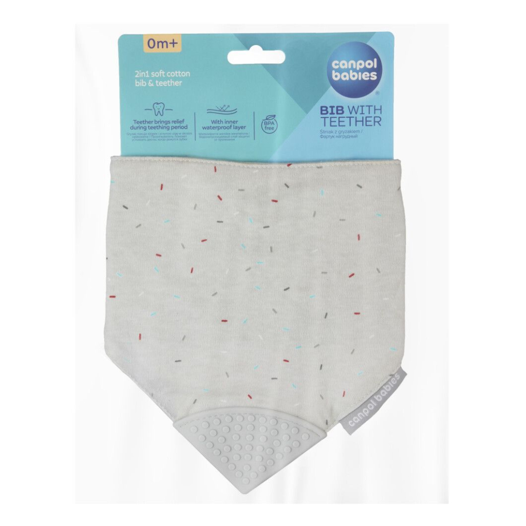 Слинявчик Canpol babies з прорізувачем - сірий (26/902_grey)