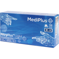 Медичні рукавички MediPlus NitryPlus Light Нітрилові оглядові нестерильні неприпудрені Сині Розмір M 100 шт. (6933265560245)
