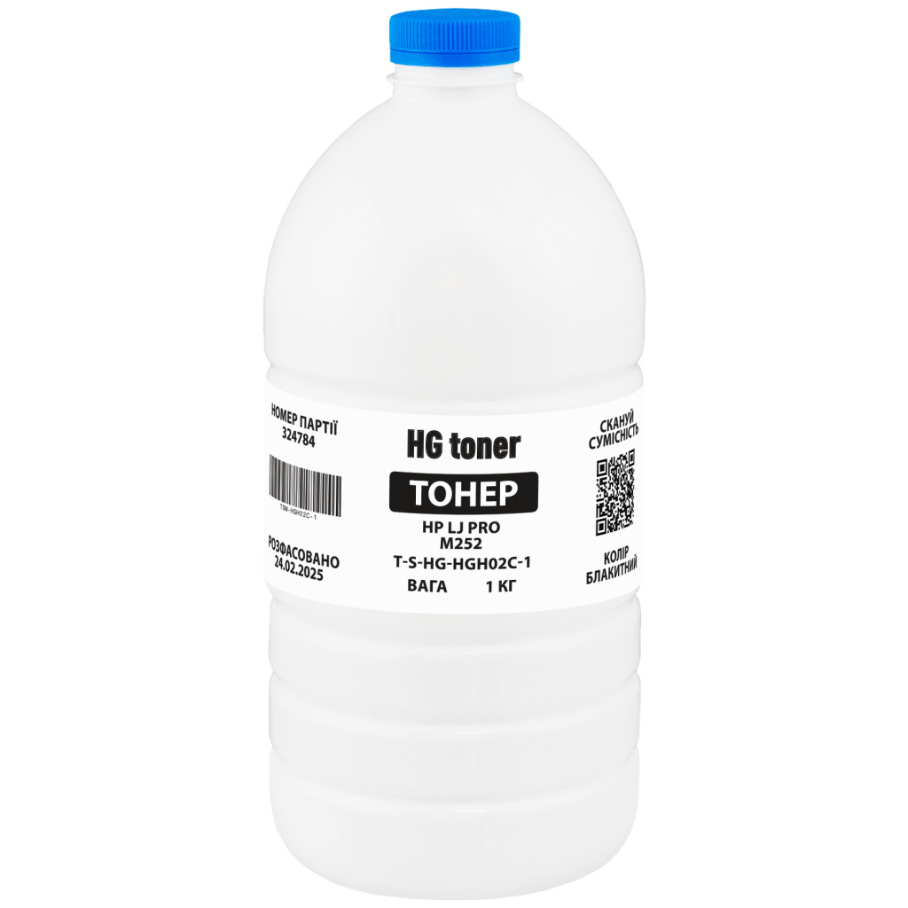 Тонер HP CLJ Pro M252 1кг, cyan HG (TSM-HGH02C-1)