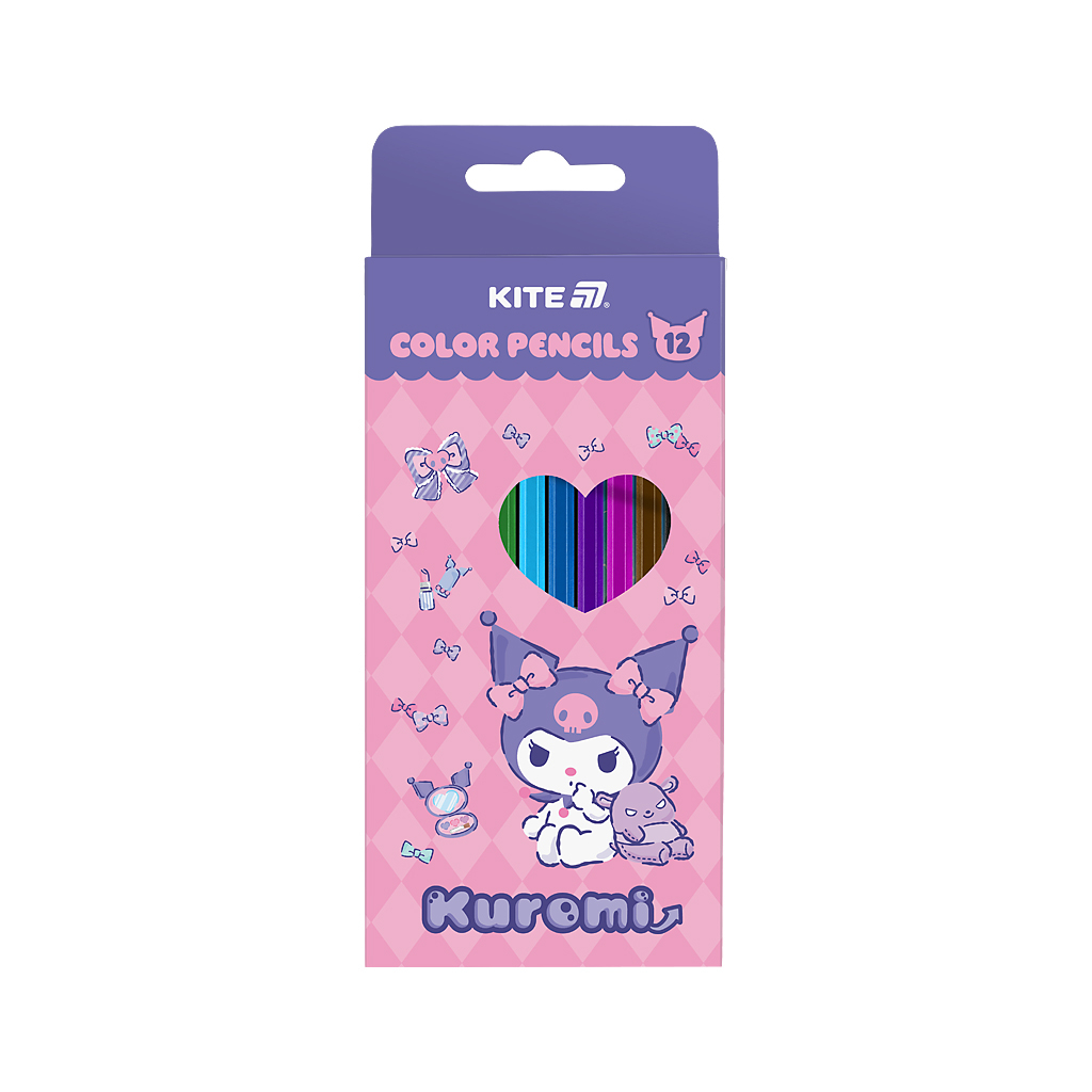 Олівці кольорові Kite Kuromi тригранні, 12 кольорів (HK25-053) Олівці кольорові Kite Kuromi тригранні, 12 кольорів (HK25-053)