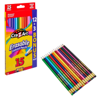 Cra-Z-Art colored pencils with eraser, 15 colors (10459CRA)