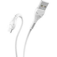 Дата кабель USB 2.0 AM to Micro 5P 1.0m 2.4A PVC X37 white HOCO (6931474710505)