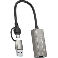Adapter USB-C + USB A to RJ45 Ethernet 100Mbps XO (HUB018.black)