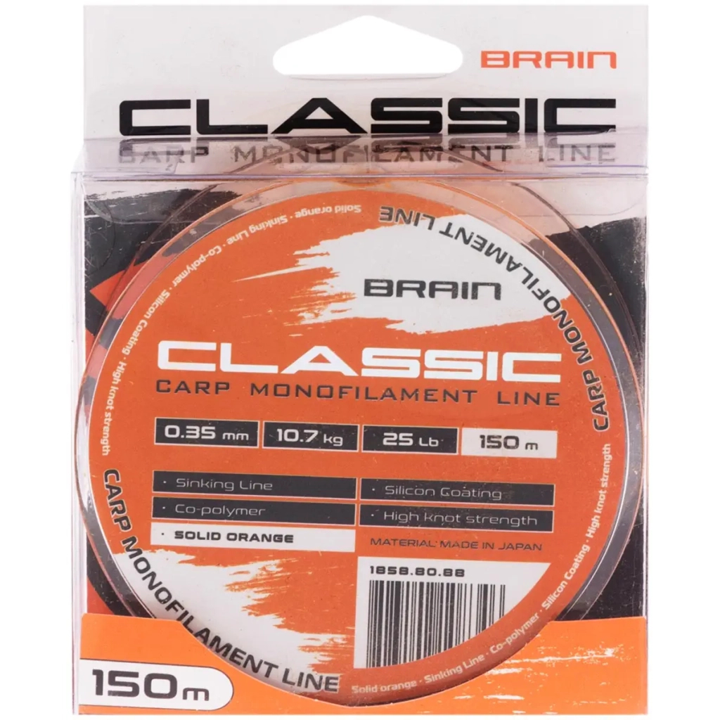 Волосінь Brain Classic Carp Line (solid orange) 150m 0.35mm 25lb 10.7kg (1858.80.88) Волосінь Brain Classic Carp Line (solid orange) 150m 0.35mm 25lb 10.7kg (1858.80.88)