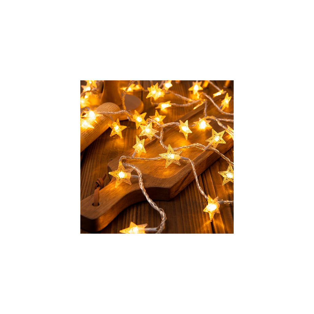 Гірлянда Voltronic Зірочки теплий білий, 40 шт, 6 м., прозрора 3*АА (GirlStar-40LED-6m) Гірлянда Voltronic Зірочки теплий білий, 40 шт, 6 м., прозрора 3*АА (GirlStar-40LED-6m)