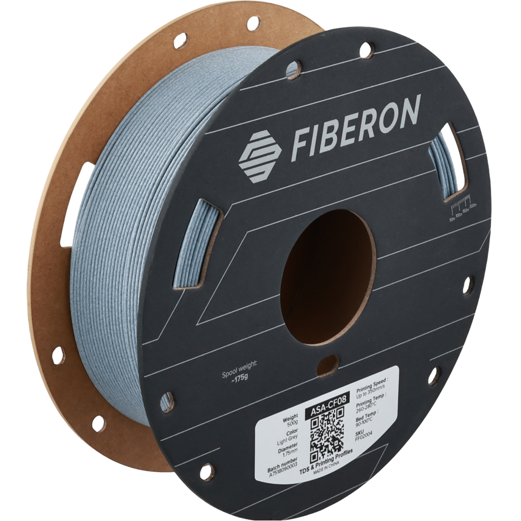 Пластик для 3D-принтера Polymaker ASA-CF08 Fiberon 1,75mm 0,5kg Light Grey (FF02004)