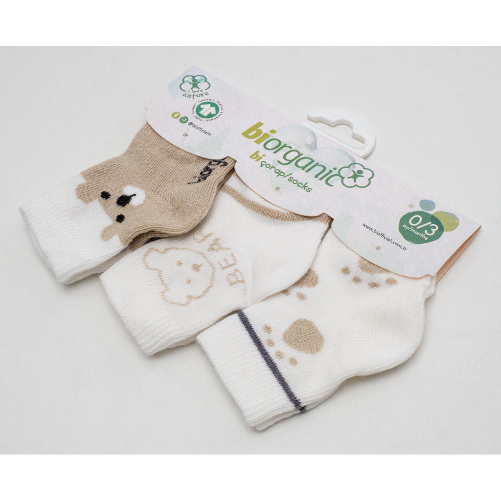 Шкарпетки дитячі Bibaby з ведмедиками (68407-0-3-beige)