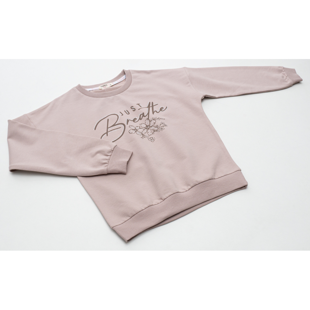 Кофта дитяча Breeze з квіткою (22228-146G-beige) Кофта дитяча Breeze з квіткою (22228-146G-beige)
