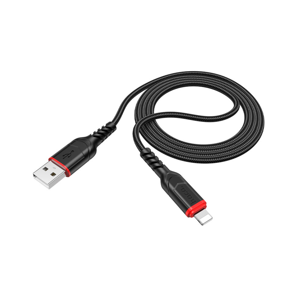 Дата кабель USB 2.0 AM to Lightning 1.0m 2.4A nylon X59 black HOCO (6931474744869) Дата кабель USB 2.0 AM to Lightning 1.0m 2.4A nylon X59 black HOCO (6931474744869)