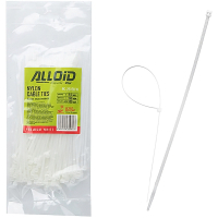 Стяжка Alloid 2.5х150мм, пластик, 100шт./уп., білий (PC-25150W)